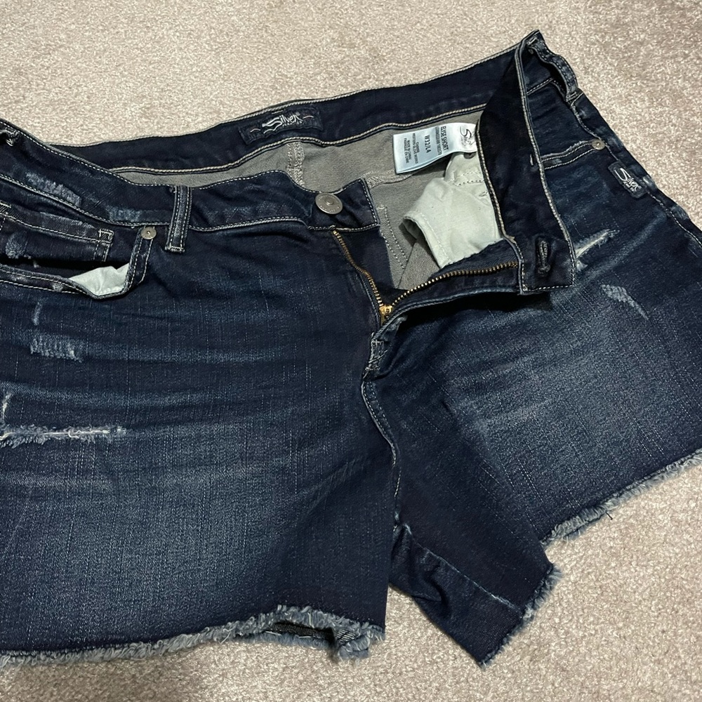 Silver Jeans shorts 4 inches.